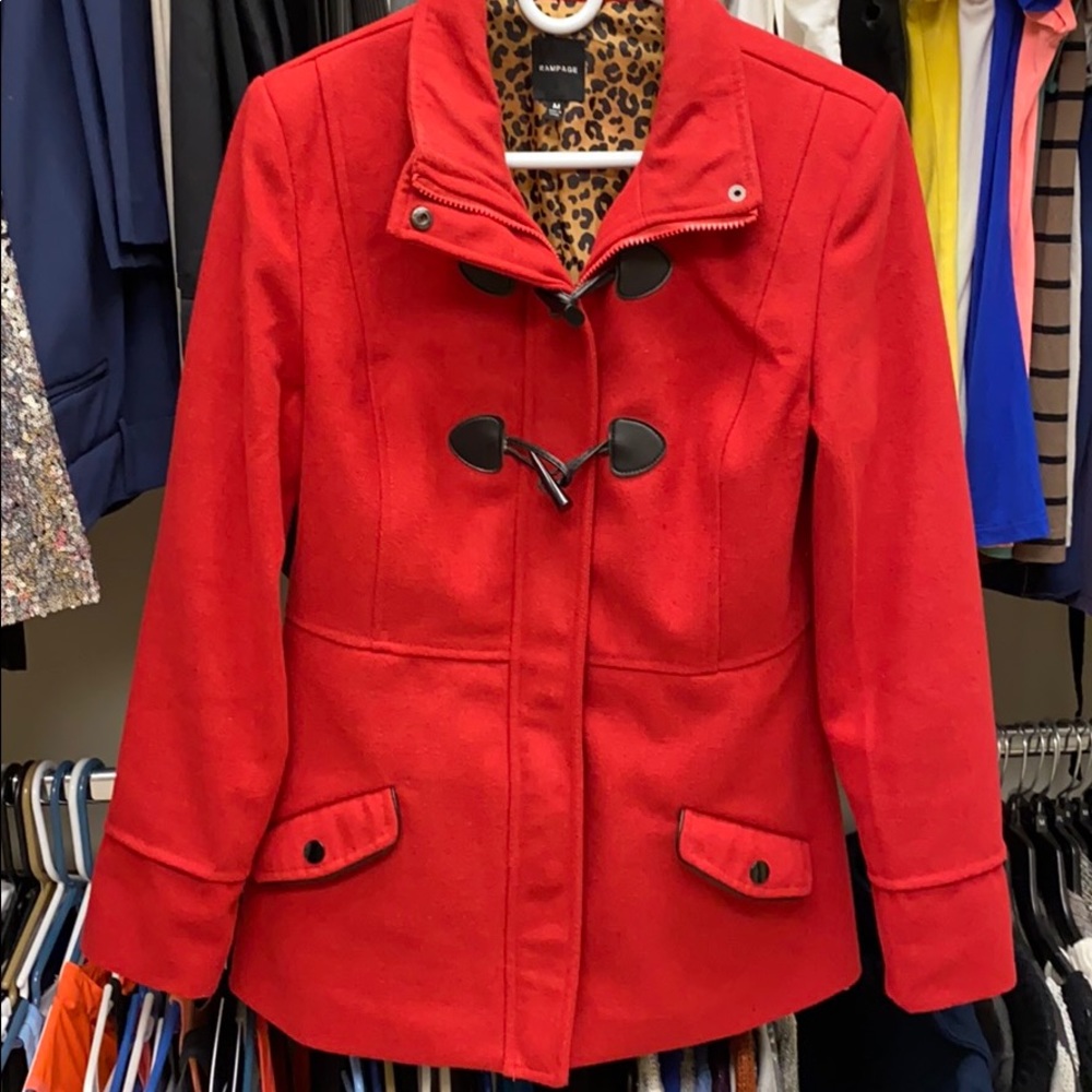 Peacoat with animal print inside